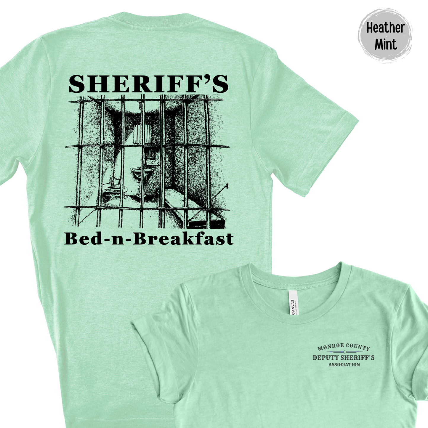 Sheriff Bed-n-Breakfast Short Sleeve Bella Canvas T-Shirt with left chest union logo