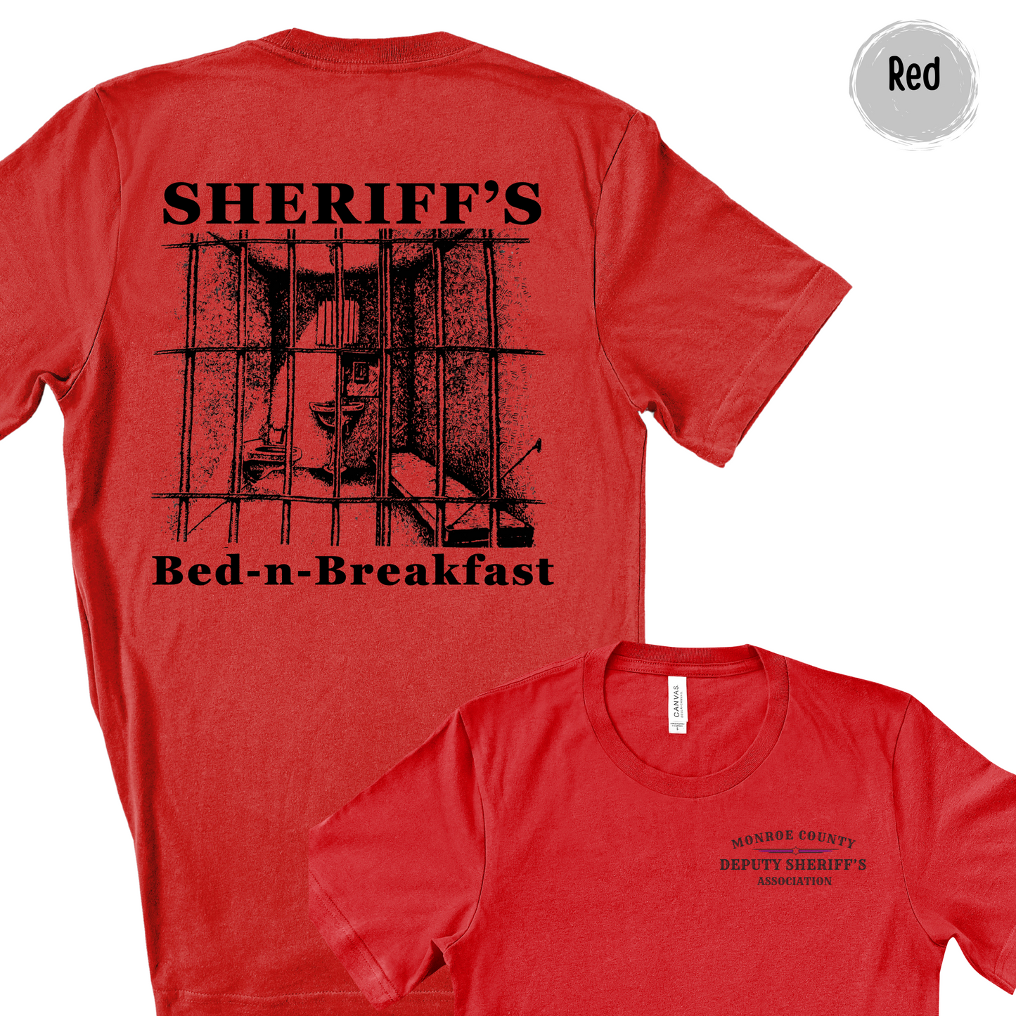 Sheriff Bed-n-Breakfast Short Sleeve Bella Canvas T-Shirt with left chest union logo