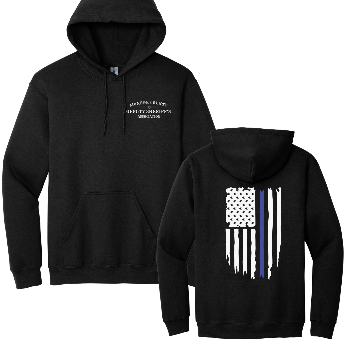Gildan Pullover Hoodie with Back Flag and MCDSA Left Chest Logo