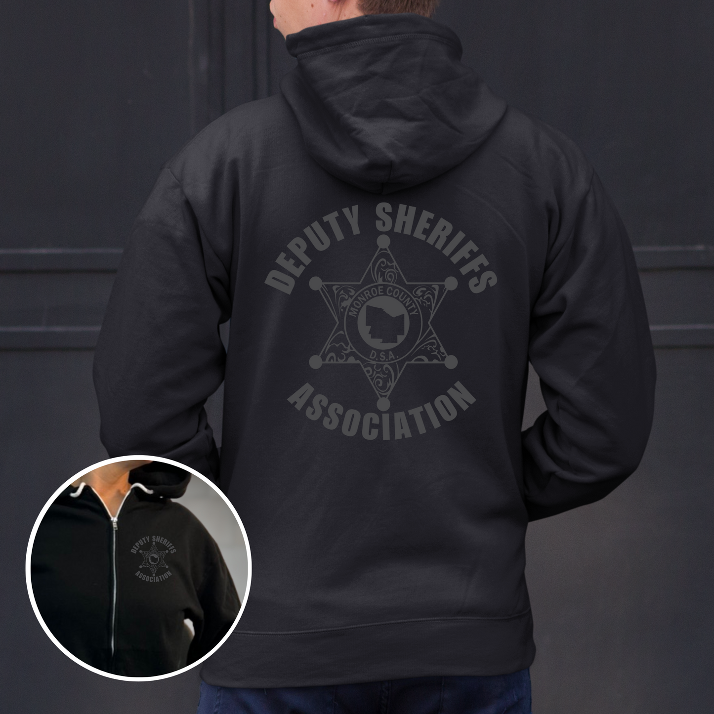 Independent Trading Zip Up Sweatshirt with Left Chest and Full Back Deputy logo