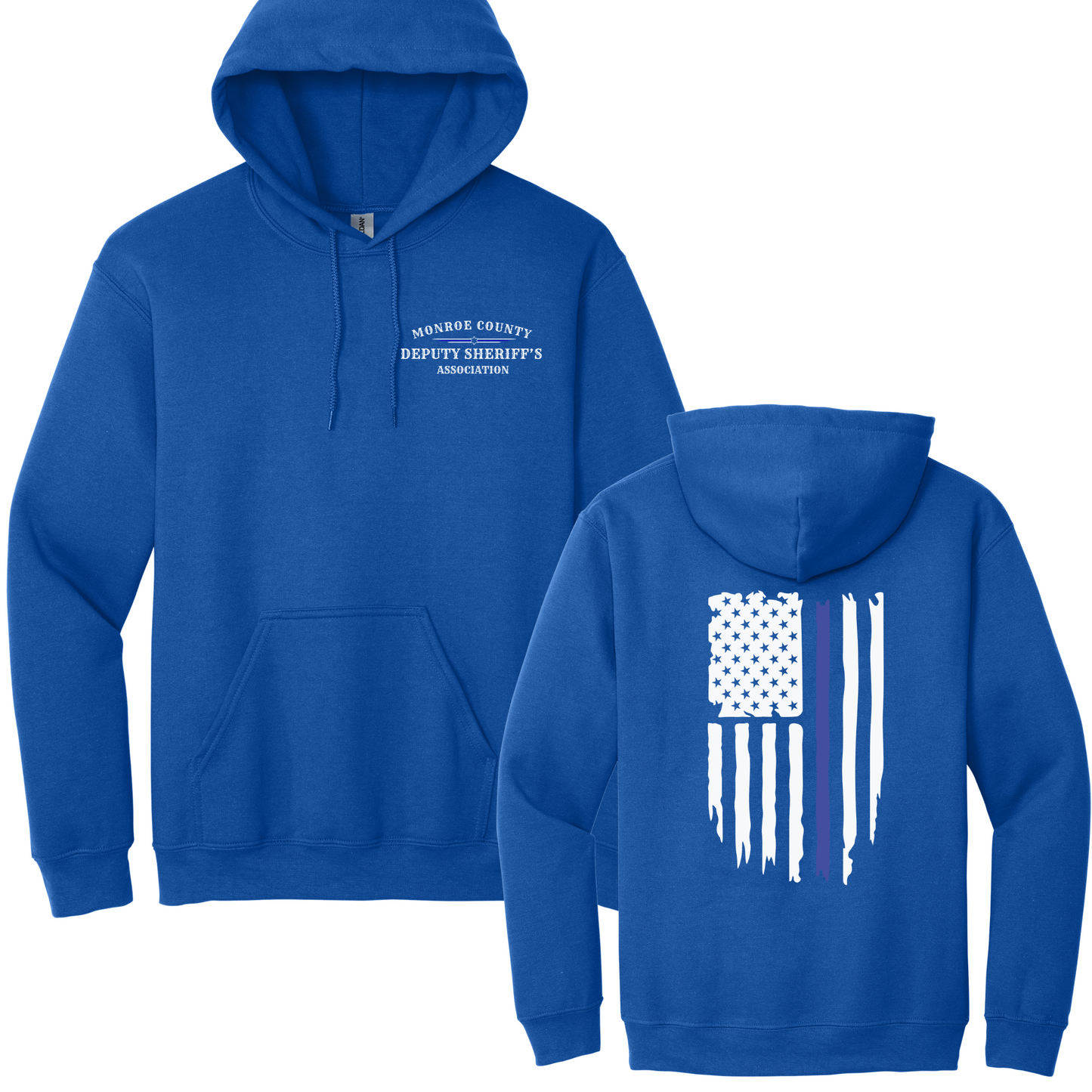 Gildan Pullover Hoodie with Back Flag and MCDSA Left Chest Logo