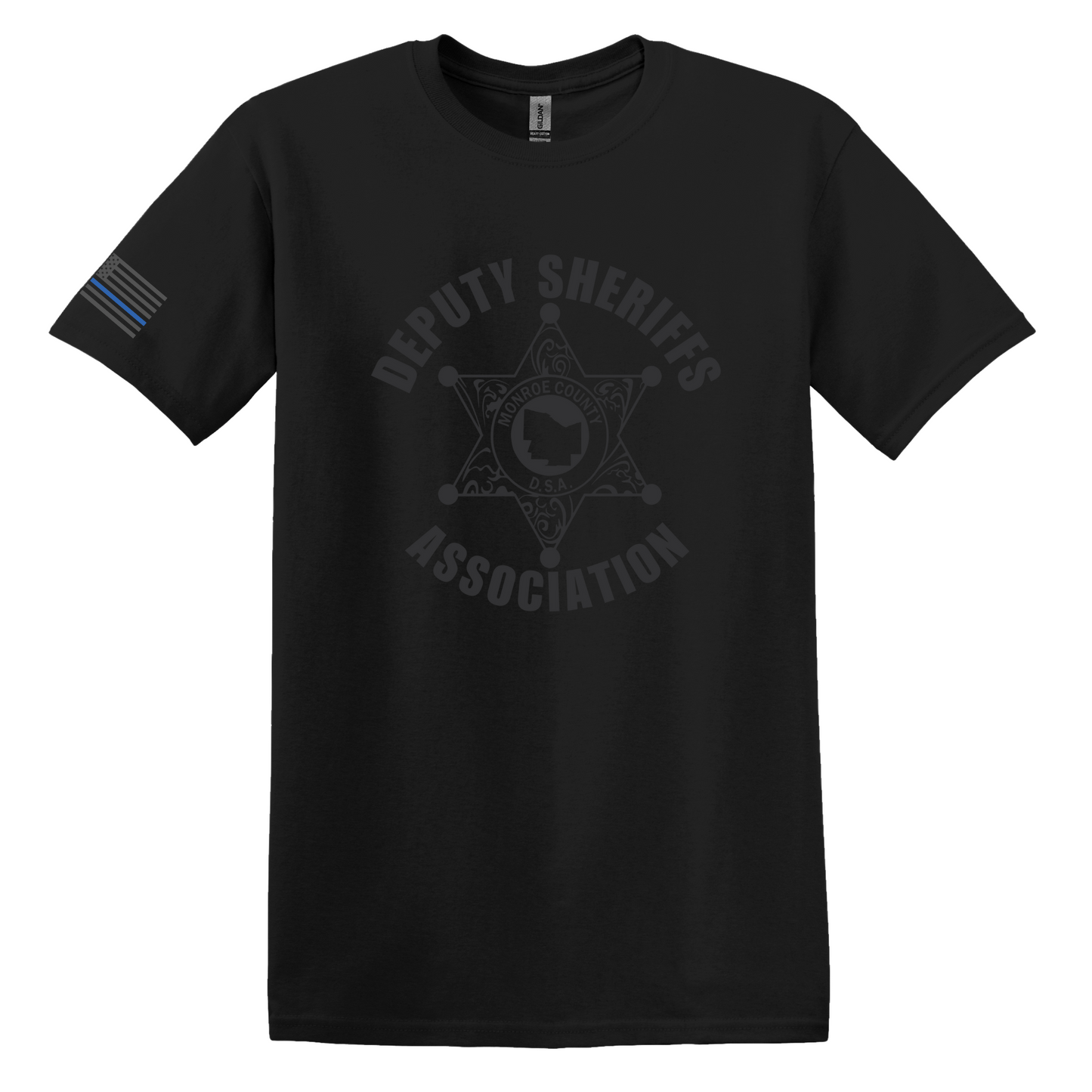 Gildan Softstyle Short Sleeve T-Shirt Large Front Deputy Logo and flag on sleeve