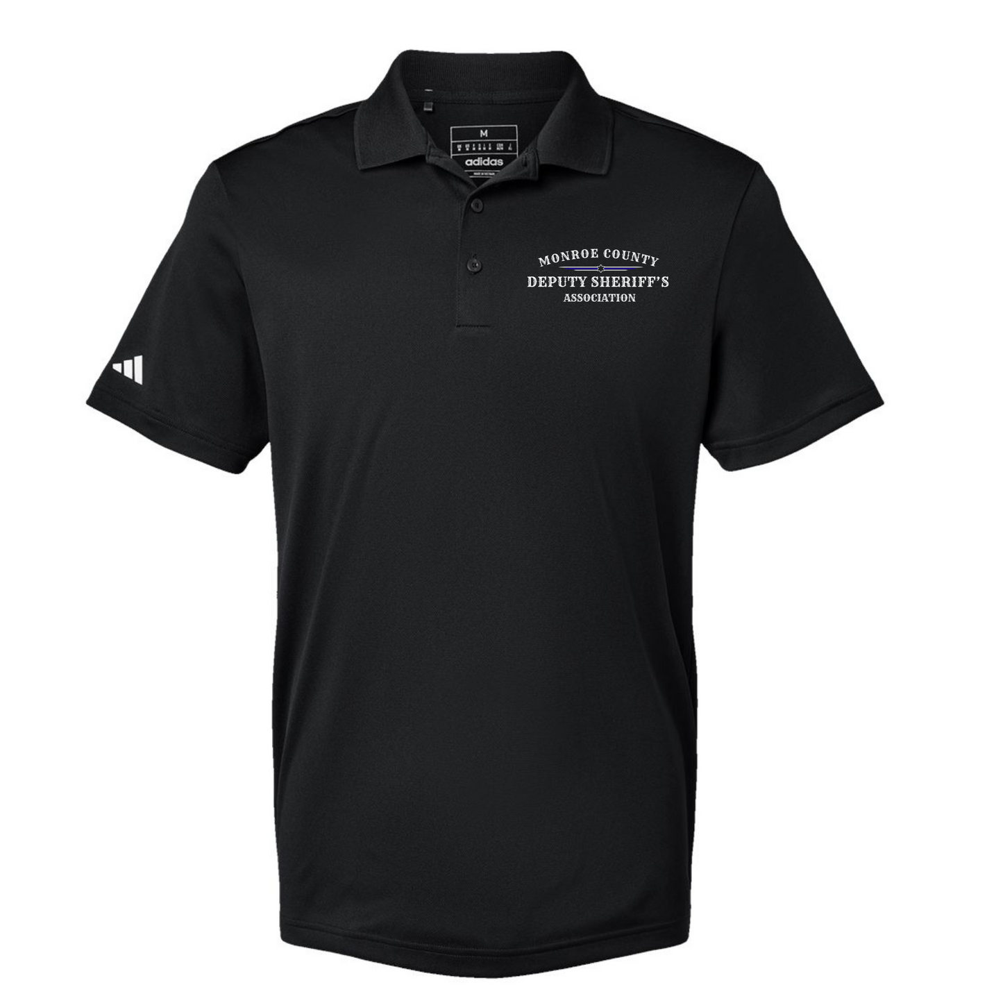 Adidas Polo with Monroe County thin blue line Logo