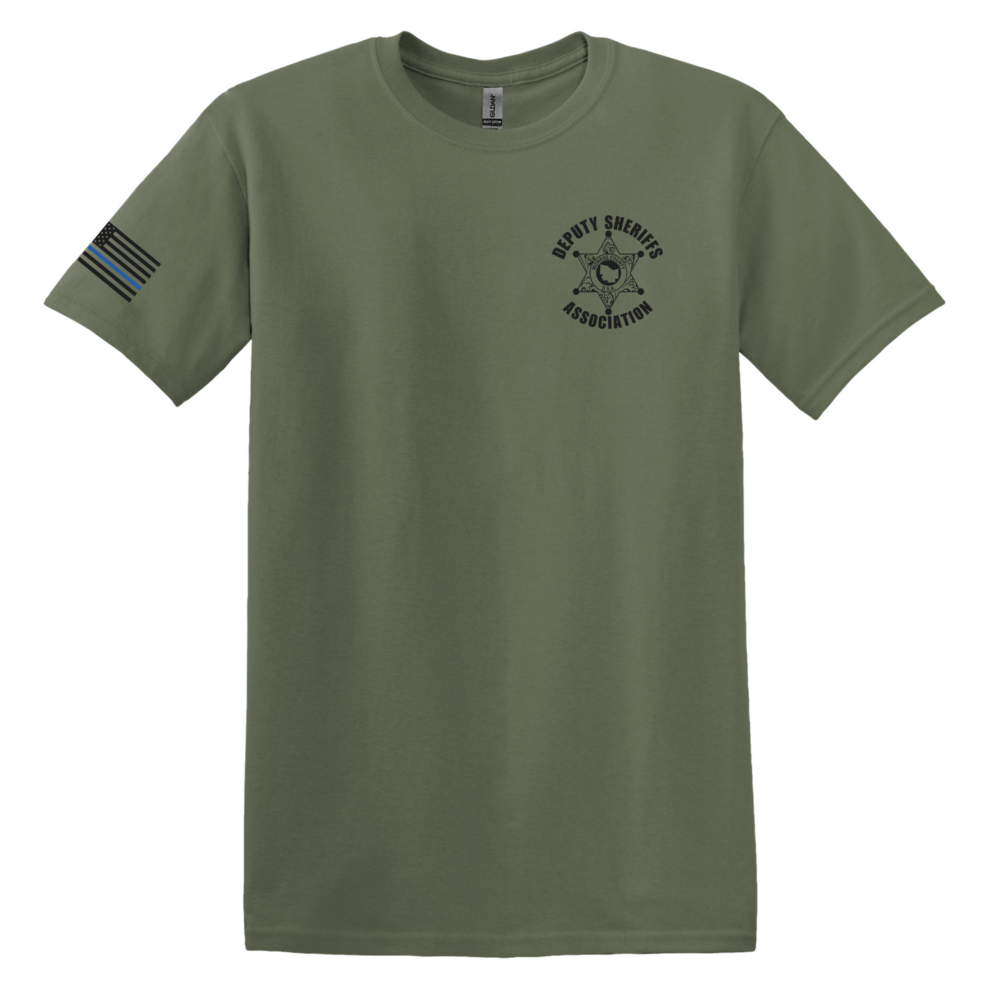 Gildan Heavy Cotton Short Sleeve T-Shirt, Deputy Chest Logo and Sleeve Design