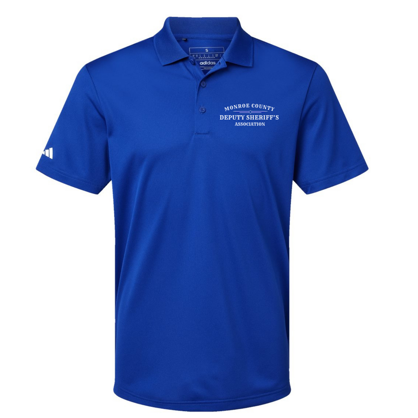 Adidas Polo with Monroe County thin blue line Logo