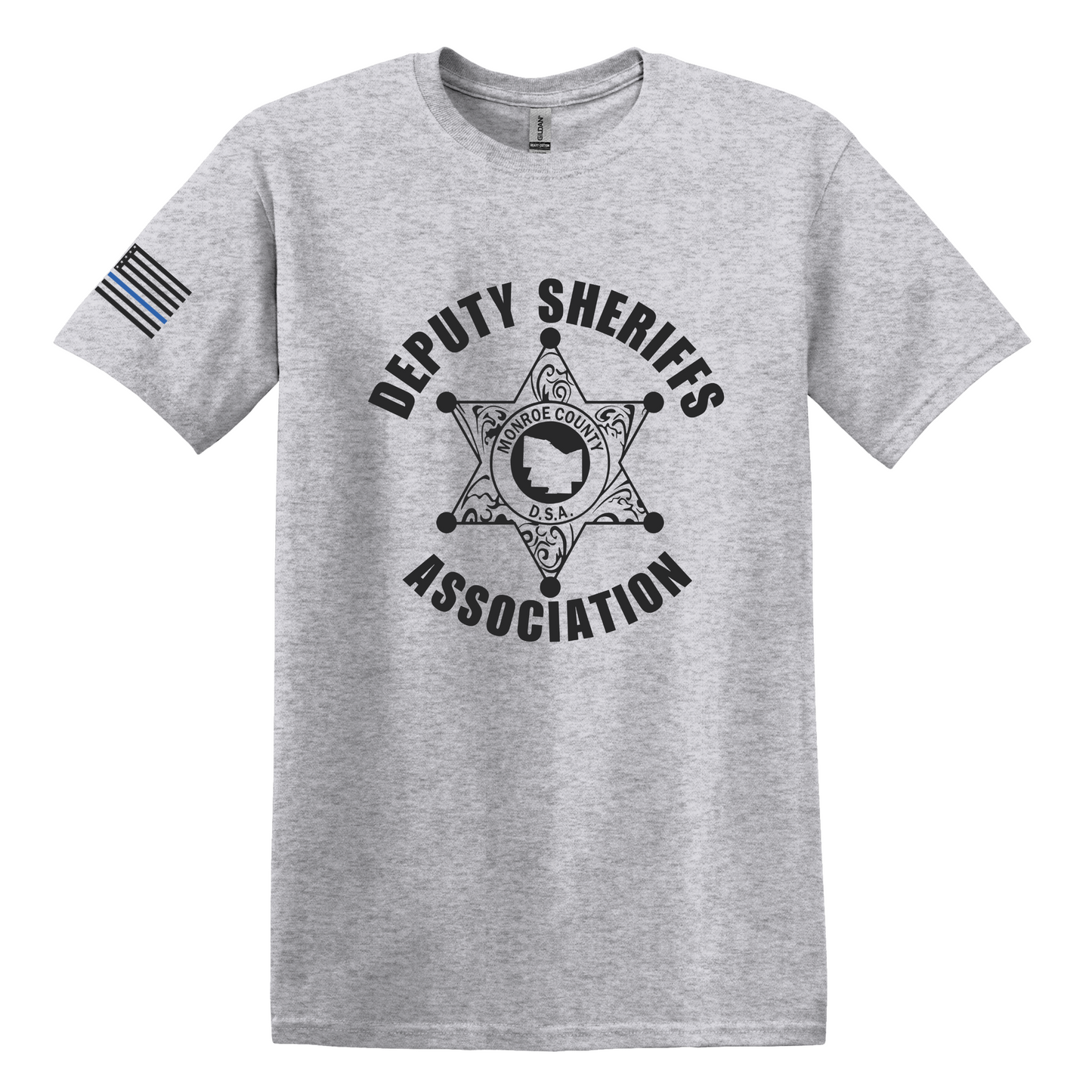 Gildan Softstyle Short Sleeve T-Shirt Large Front Deputy Logo and flag on sleeve