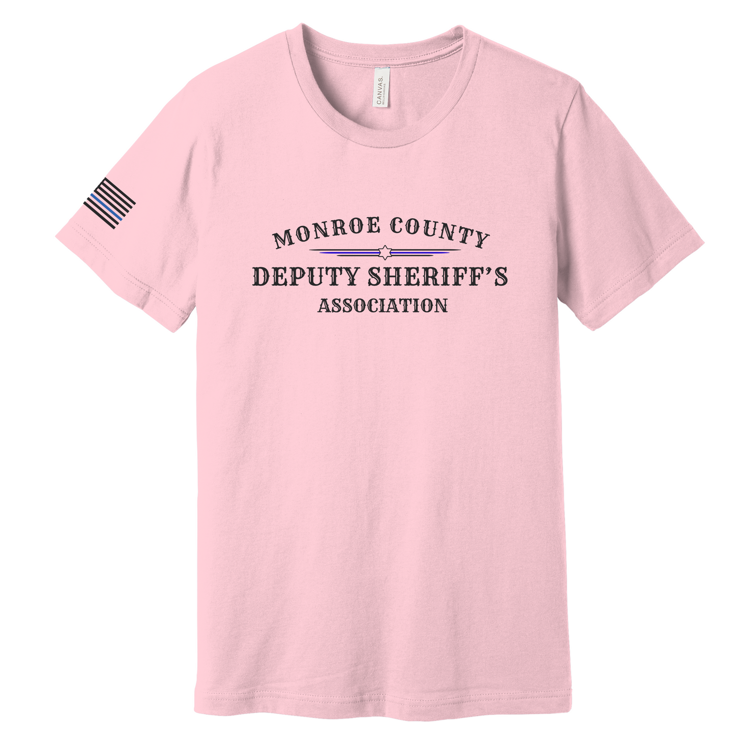 Bella Canvas Short Sleeve T-Shirt MCDSA Logo Large Chest and thin blue line flag on sleeve