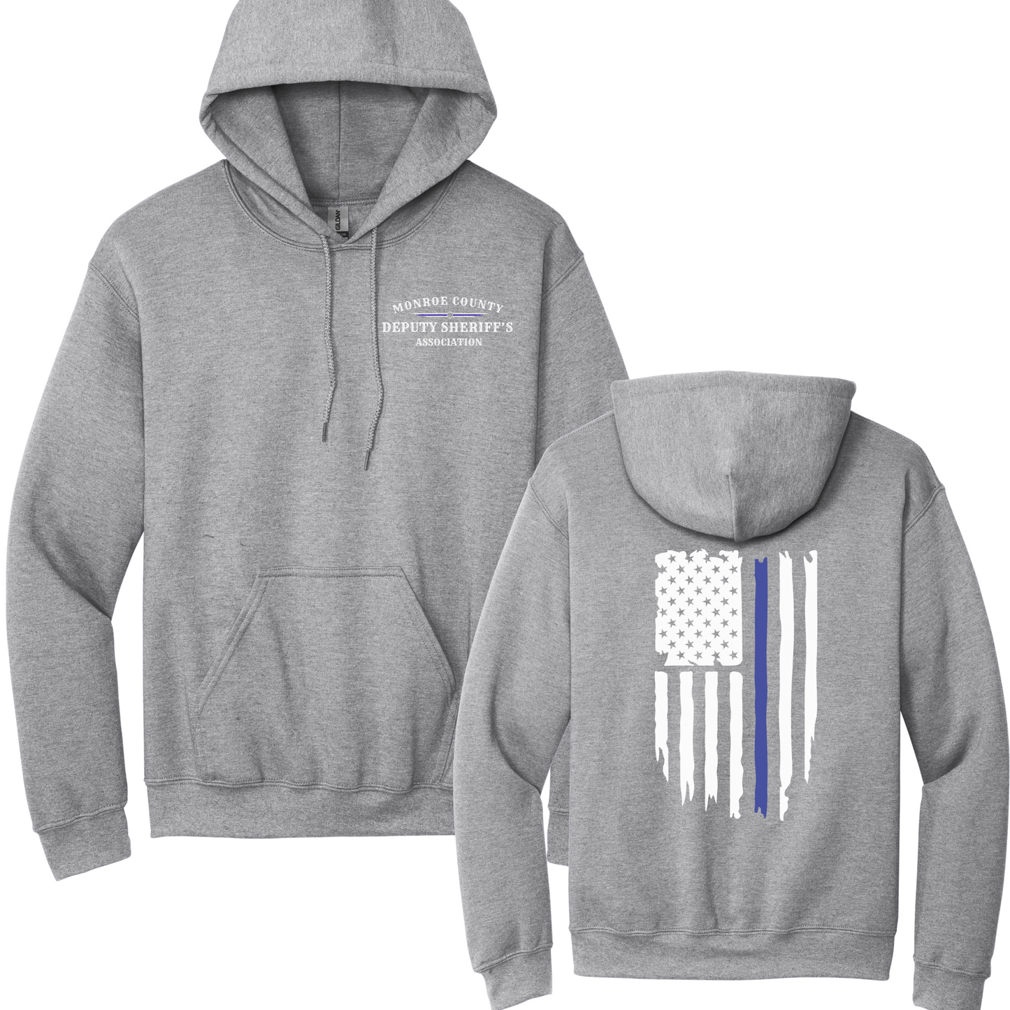 Gildan Pullover Hoodie with Back Flag and MCDSA Left Chest Logo