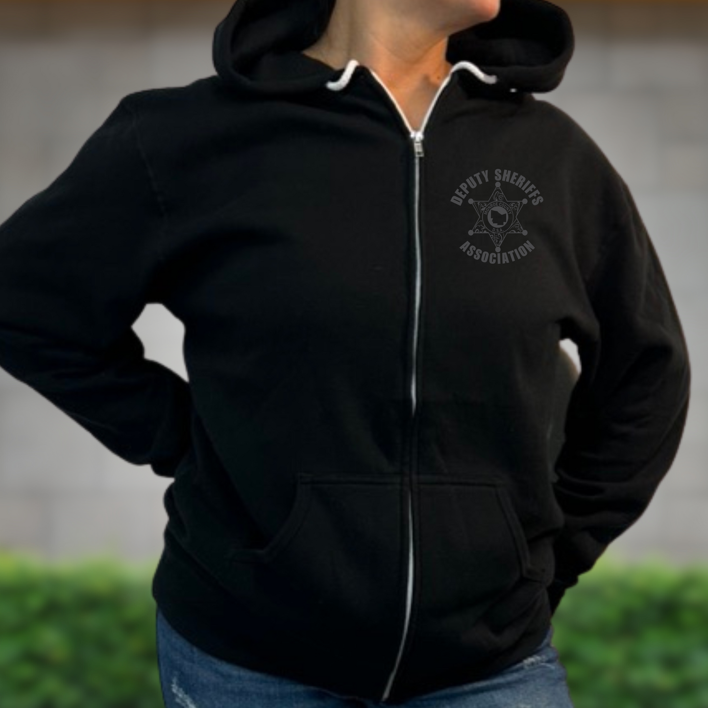 Independent Trading Zip Up Sweatshirt with Left Chest and Full Back Deputy logo