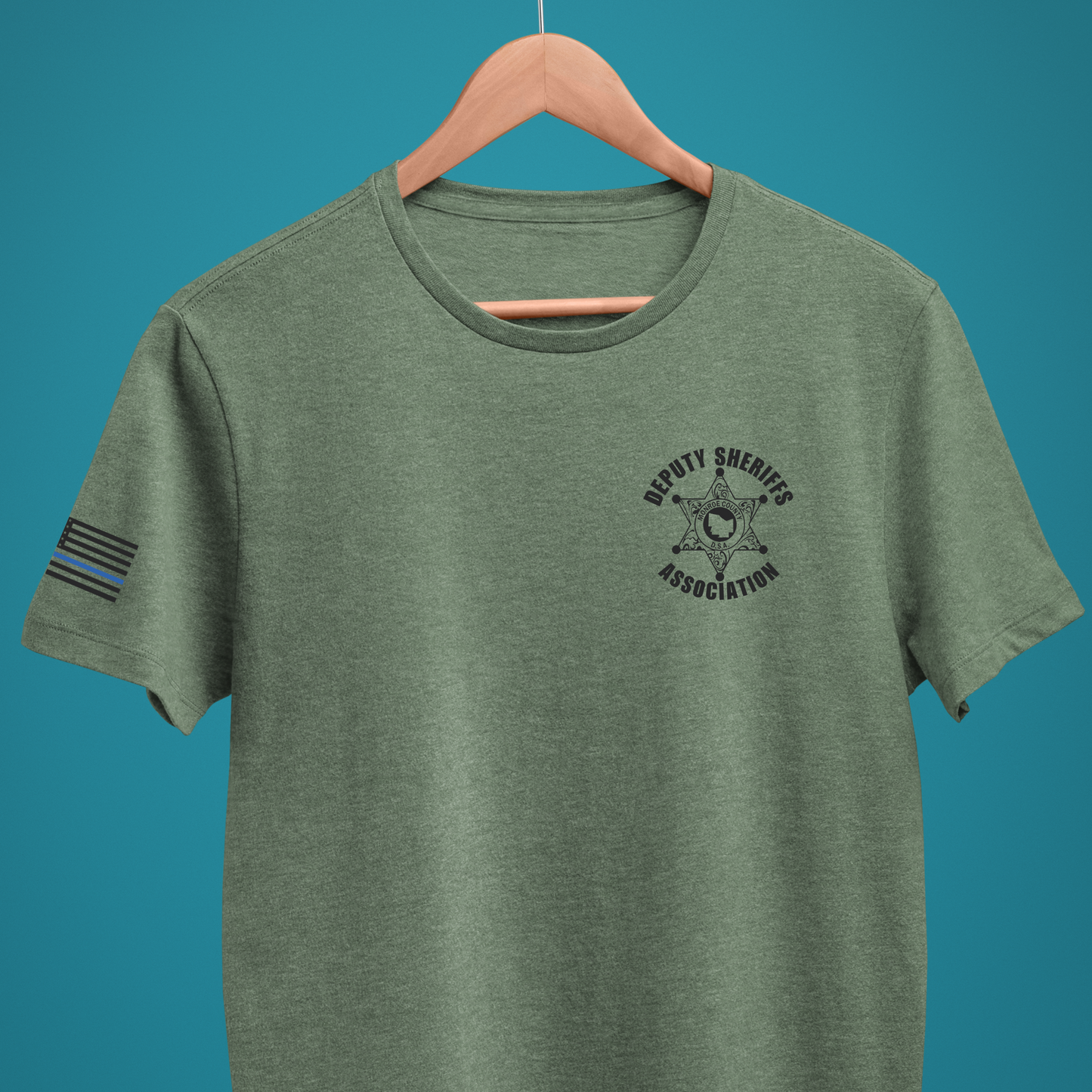 Gildan Softstyle Short Sleeve T-Shirt MCDSA Left Chest Logo and flag on sleeve