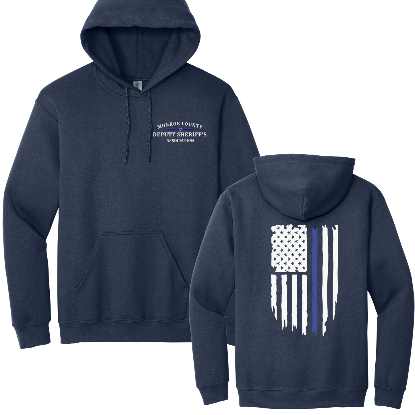Gildan Pullover Hoodie with Back Flag and MCDSA Left Chest Logo