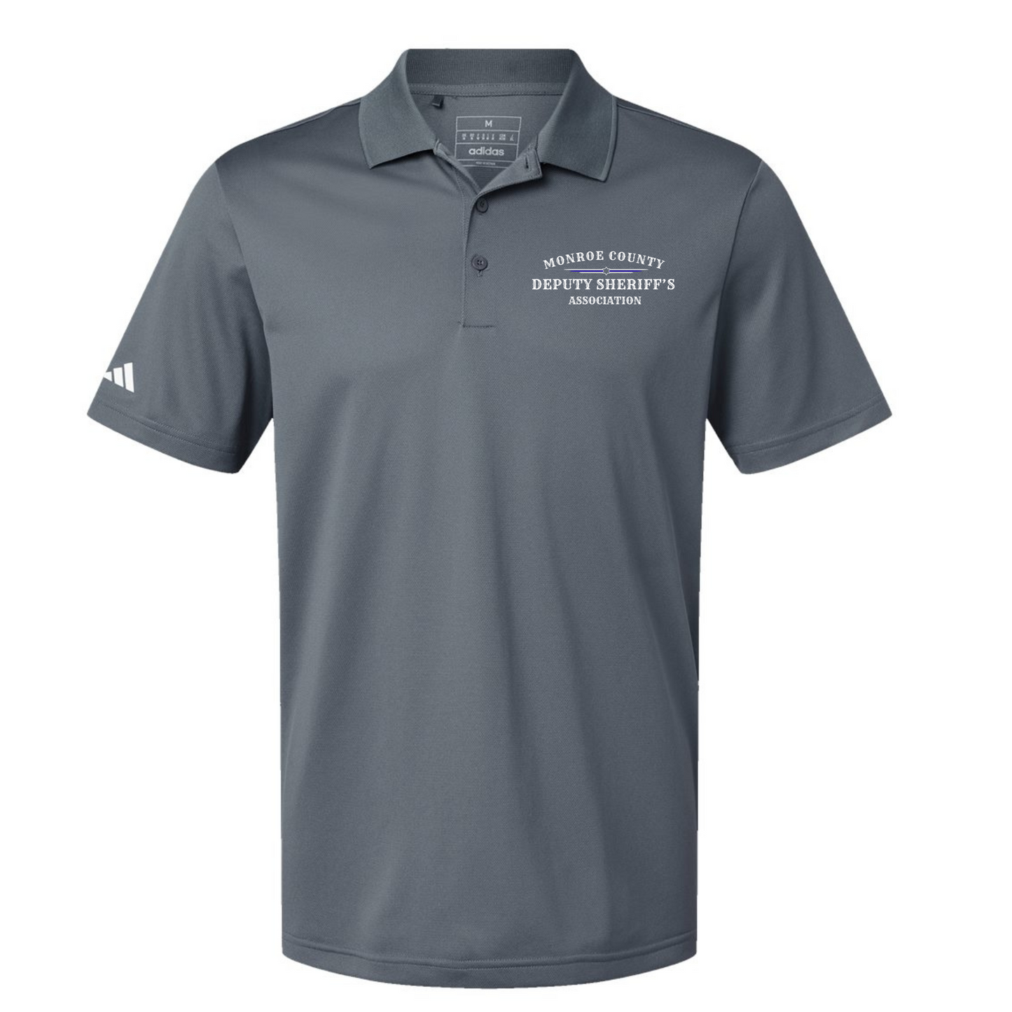 Adidas Polo with Monroe County thin blue line Logo