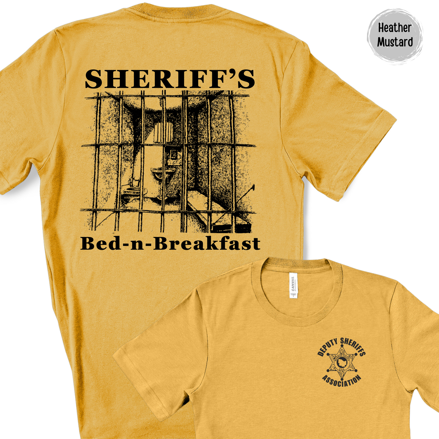 Sheriff Bed-n-Breakfast Short Sleeve Bella Canvas T-Shirt Deputy Logo Left Chest