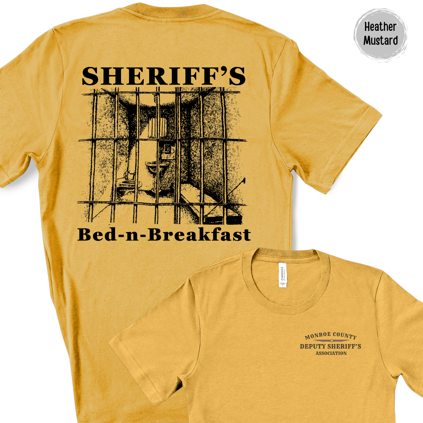 Sheriff Bed-n-Breakfast Short Sleeve Bella Canvas T-Shirt with left chest union logo