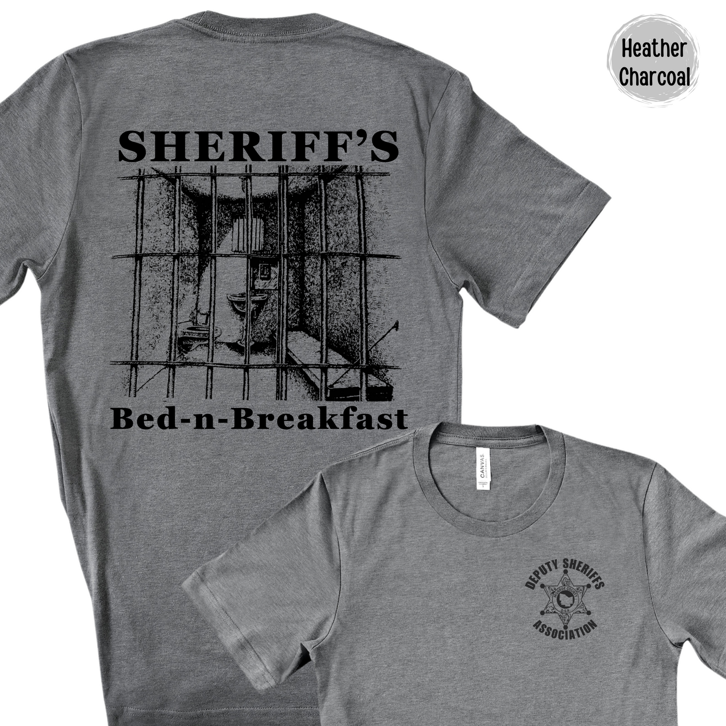 Sheriff Bed-n-Breakfast Short Sleeve Bella Canvas T-Shirt Deputy Logo Left Chest