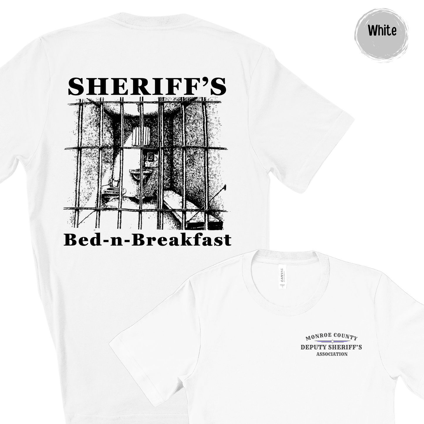 Sheriff Bed-n-Breakfast Short Sleeve Bella Canvas T-Shirt with left chest union logo