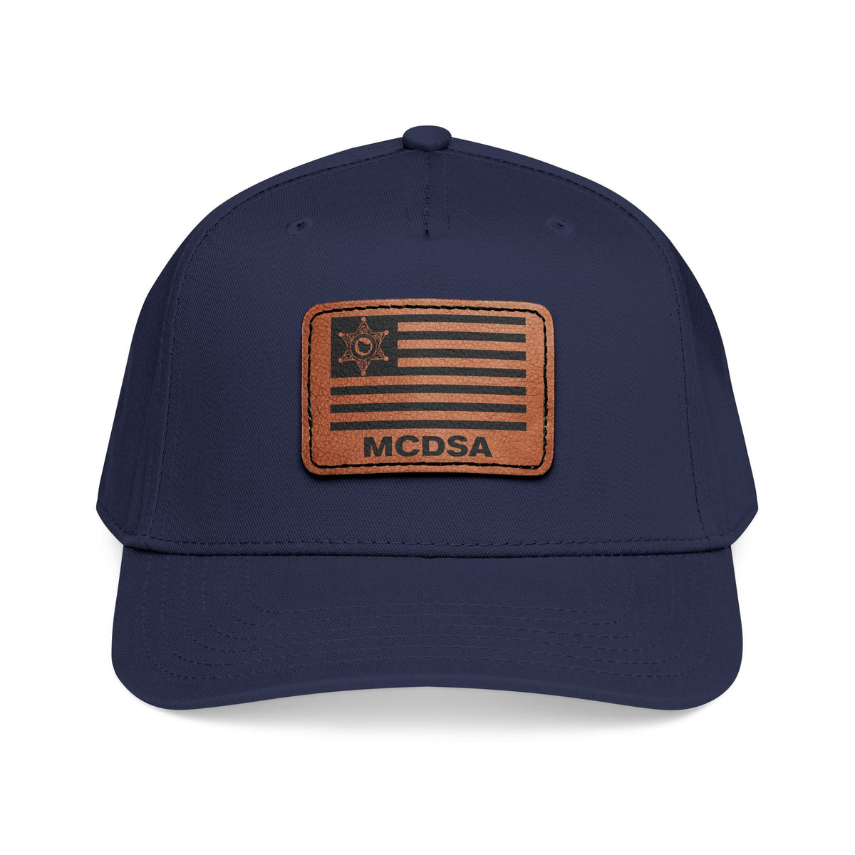 Leather Patch Baseball Cap — American Flag MCDSA Design