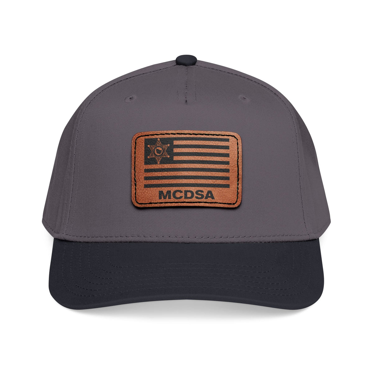 Leather Patch Baseball Cap — American Flag MCDSA Design