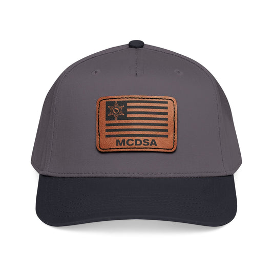 Leather Patch Baseball Cap — American Flag MCDSA Design