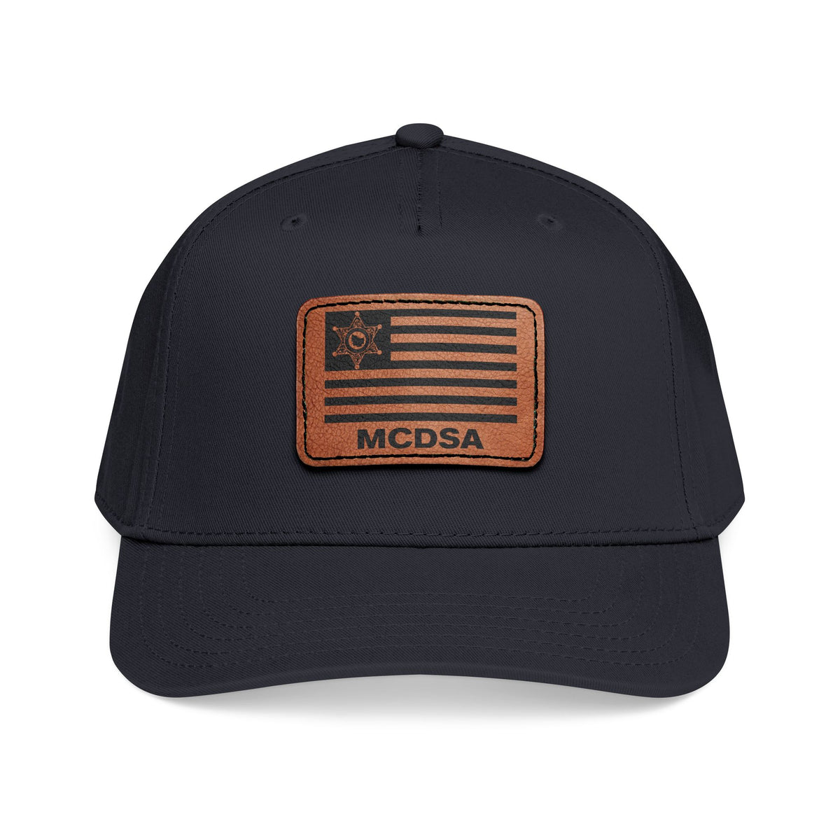 Leather Patch Baseball Cap — American Flag MCDSA Design
